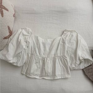 Faithfull the Brand Cream Puff Sleeve Blouse